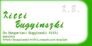 kitti bugyinszki business card